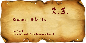 Knabel Béla névjegykártya