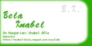 bela knabel business card
